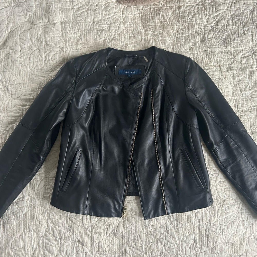 Cole Haan Women's Black Leather Jacket
